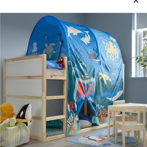 Ikea ocean duvet and pillow case/ocean bed tent